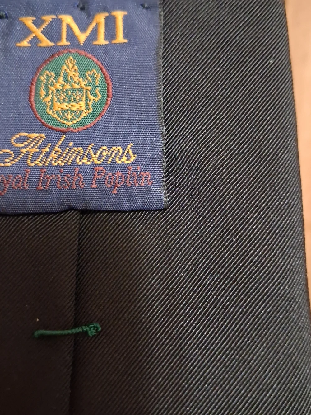 Vtg Wool/Silk Blend Tie Irish Blend Black High Quality XMI Platinum Dressy